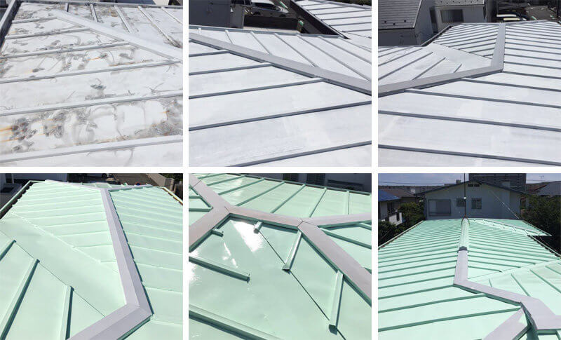屋根の板金塗装工事の事例写真