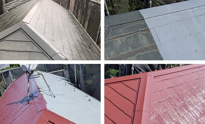横浜市で施工した屋根塗装工事の写真